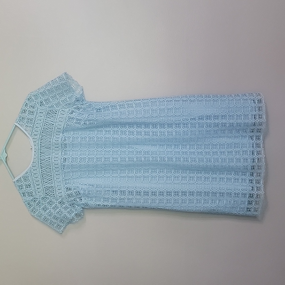 Loft Light Blue Short Sleeve Dress Size 0P